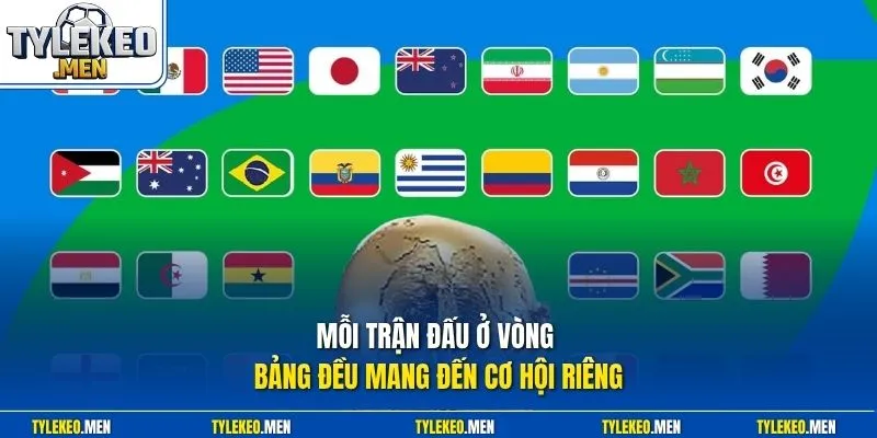 Mỗi trận đấu ở vòng bảng đều mang đến cơ hội riêng